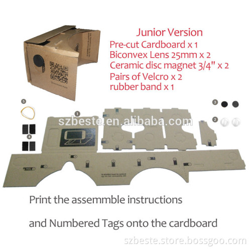 2015 Hottest selling paper cardboard virtual reality glasses